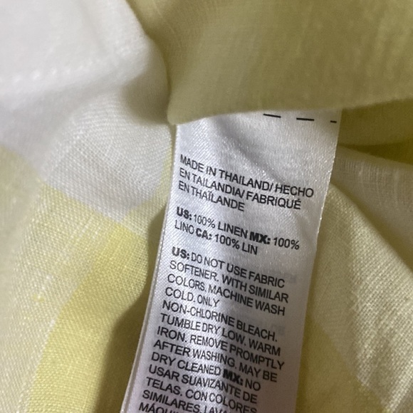 Chico’s 100% Linen Check Button Front Tunic Maxi Top Sz 3 - Picture 5 of 5